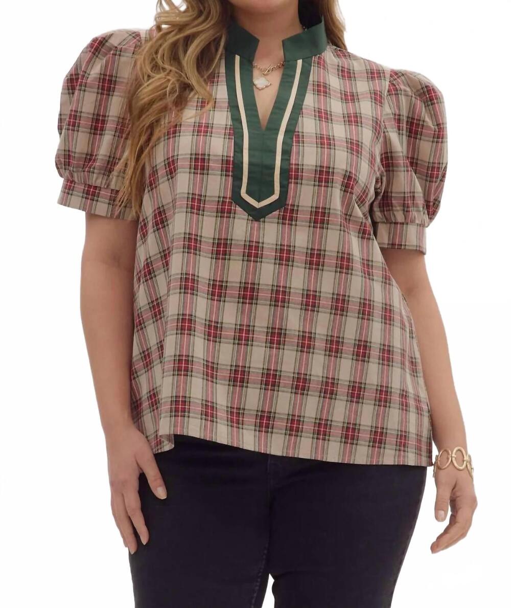 NEW ENTRO women's lauren top in brown
